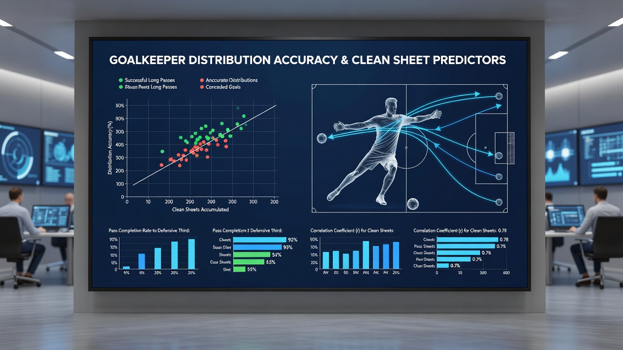 Data visualization of goalkeeper pass completion rates versus clean sheet percentages in Premier League matches