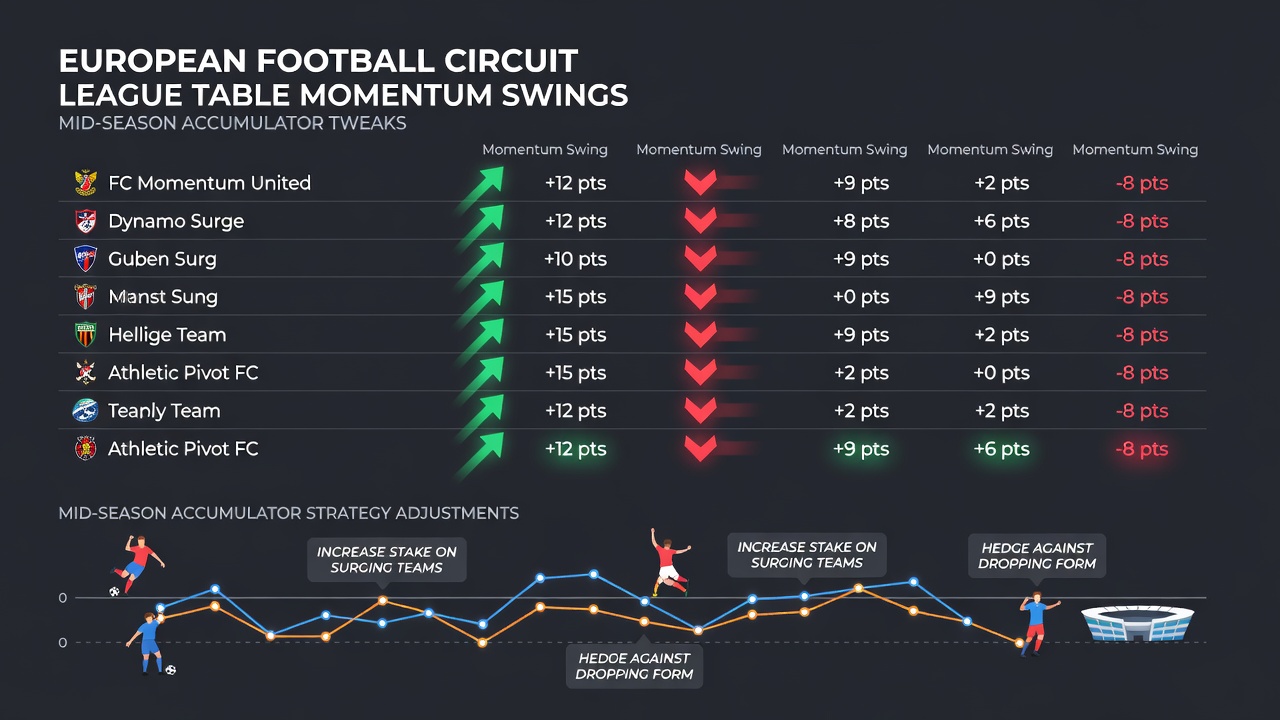 Chart illustrating mid-season accumulator adjustments driven by league position changes