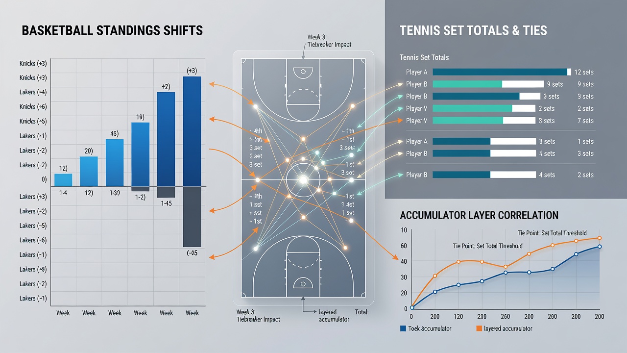 Tennis set totals distribution chart linked to league data